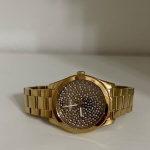 Fossil Gold Crystal Pave Bracelet Watch